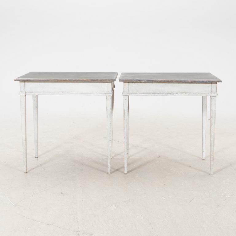 A pair of painted Gustavian style tables first half of the 20th century.