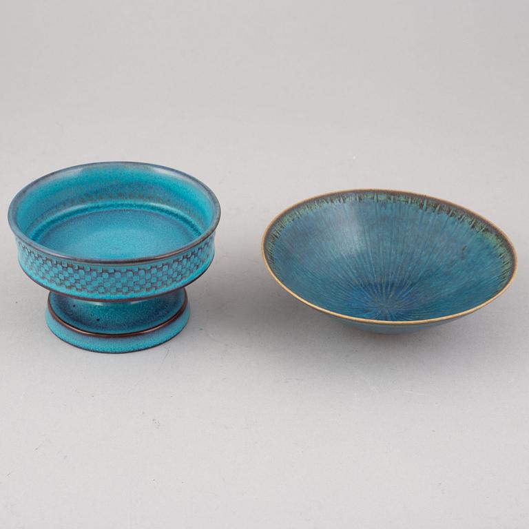 Stig Lindberg, two ceramic bowls, Gustavsberg studio.