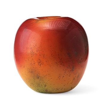221. A Hans Hedberg faience sculpture of an apple, Biot France.