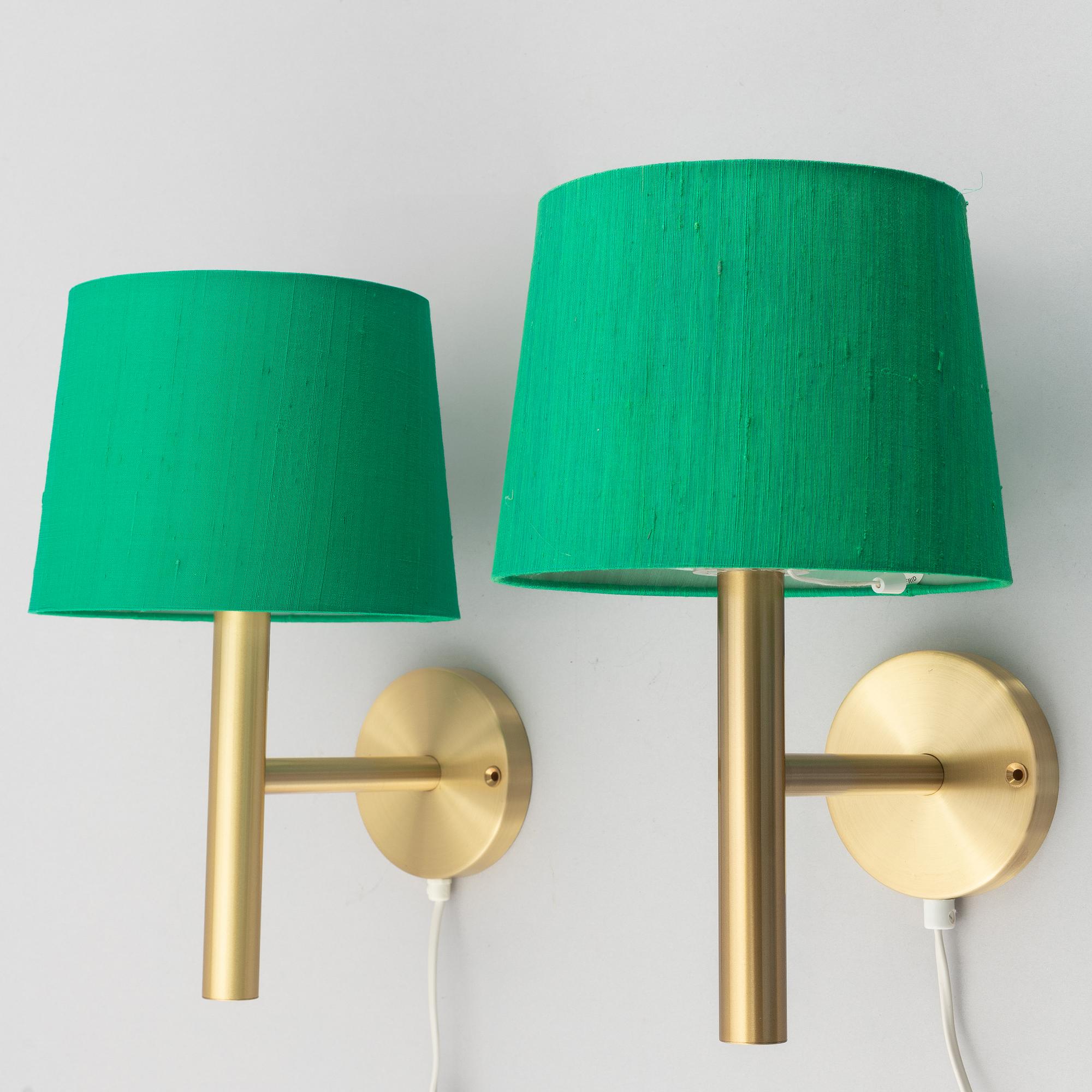 Uno & Östen Kristiansson, wall lamps, a pair, Luxus.