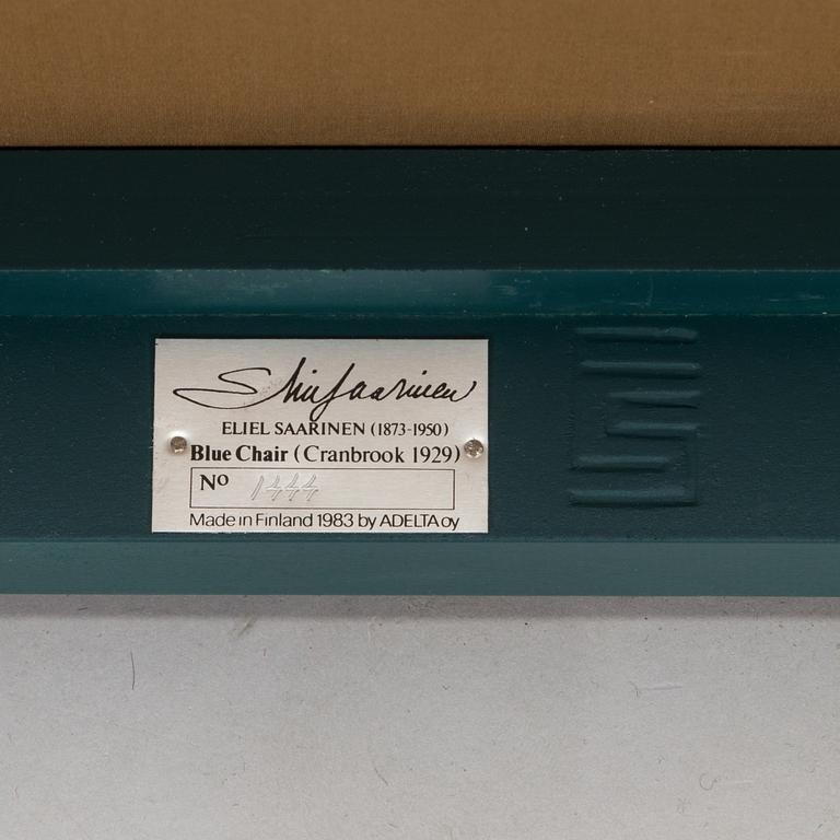 Eliel Saarinen, A pair of "The Blue Chair" armchairs Adelta, Finland 1983.