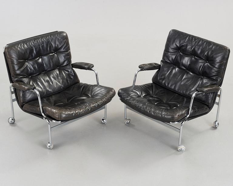 Bruno Mathsson, a pair of 'Karin' easy chairs, DUX, Sweden.