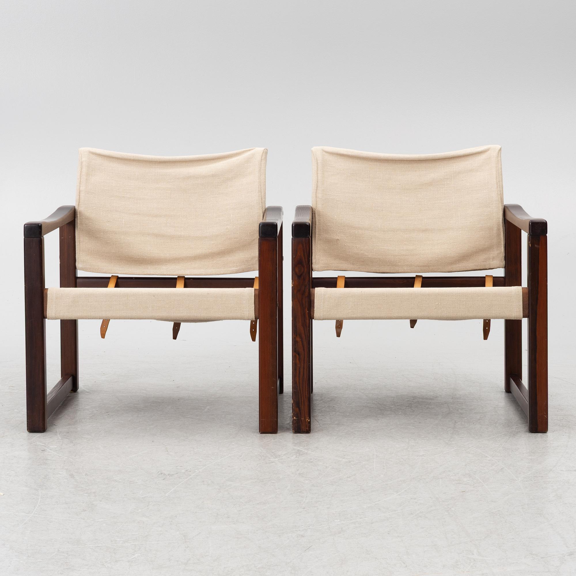 Karin Mobring, A pair of 'Diana' armchairs, IKEA, 1970s.