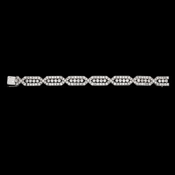 An Art Deco diamond bracelet, tot. app. 12 cts.