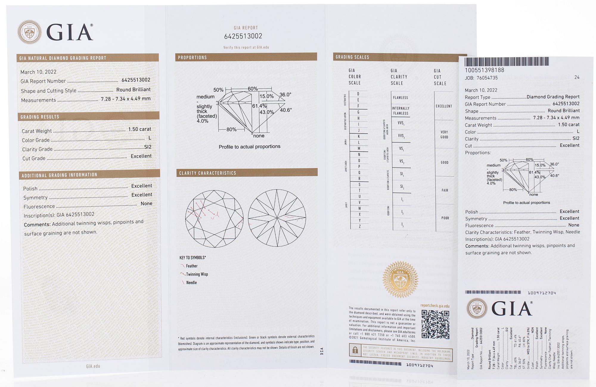 A pair of 18K white gold earrings and brilliant cut diamonds.
