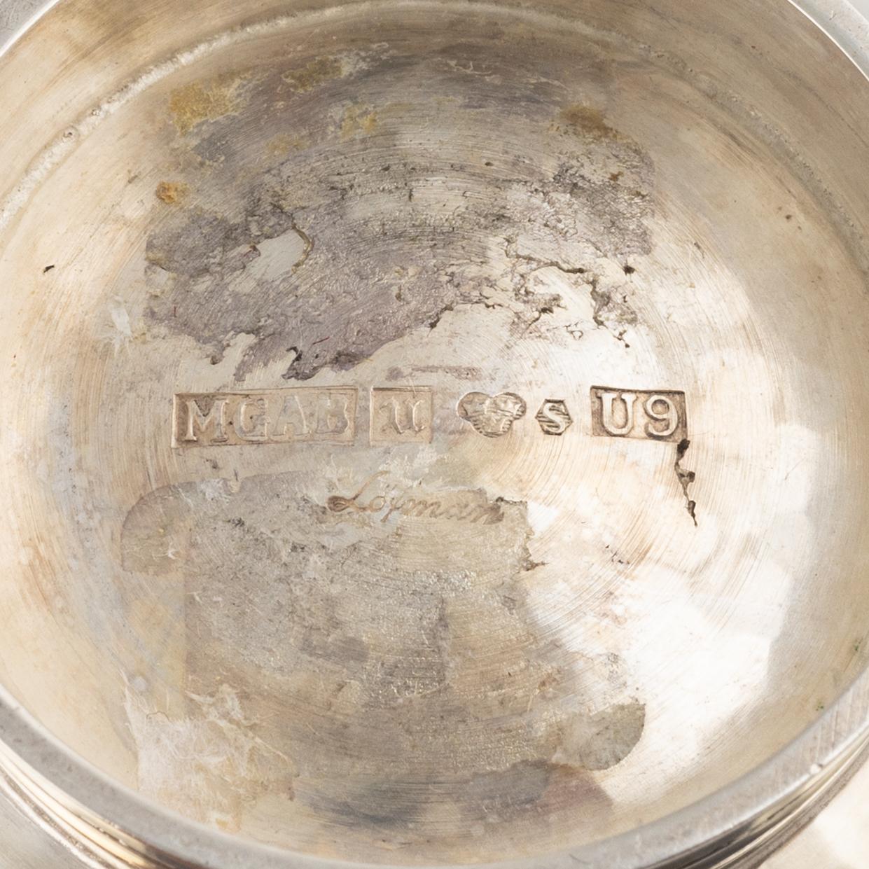 Skålar, 3 st, silver, bl.a. Eric Löfman för MGAB, Uppsala 1970-76.