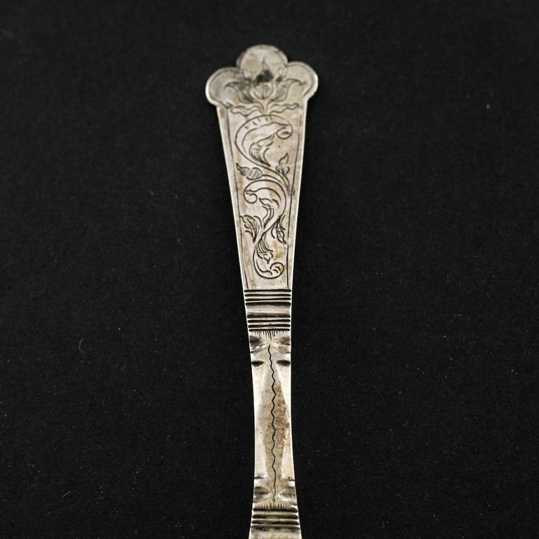 A Norwegian silver spoon, unmarked, probably 18th century.