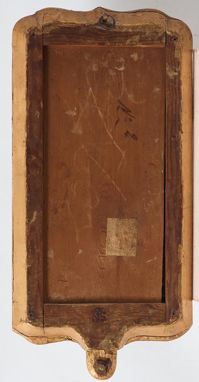 Spegellampetter, för två ljus, ett par, av Nils Sundström (spegelmakare i Stockholm 1754-1781), Rokoko.