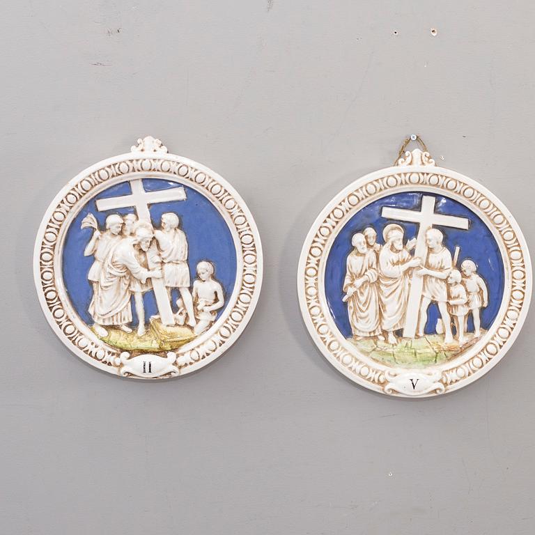 Väggreliefer 2 st Zaccagnini, Florens Italien 1900-talets mitt.