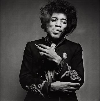 29. Gered Mankowitz, "Jimi Smoking, 1967, Masons Yard Studio, London".