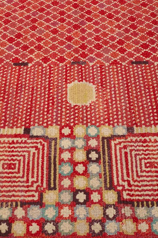 Barbro Nilsson, A CARPET, "Krabban", knotted pile, ca 334 x 296 cm, signed AB MMF BN.