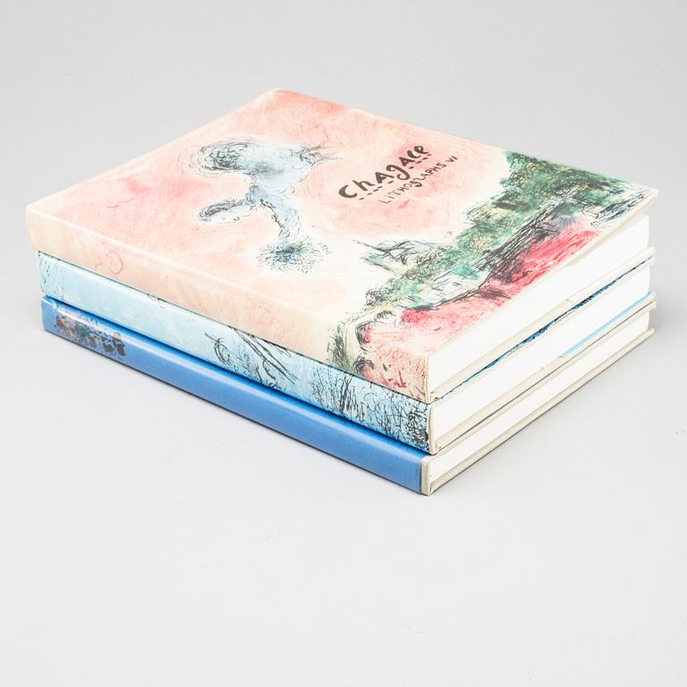 Three books about Marc Chagall, named "Chagall Lithographs IV, V and VI", 1969-1985, Charles Sorlier.