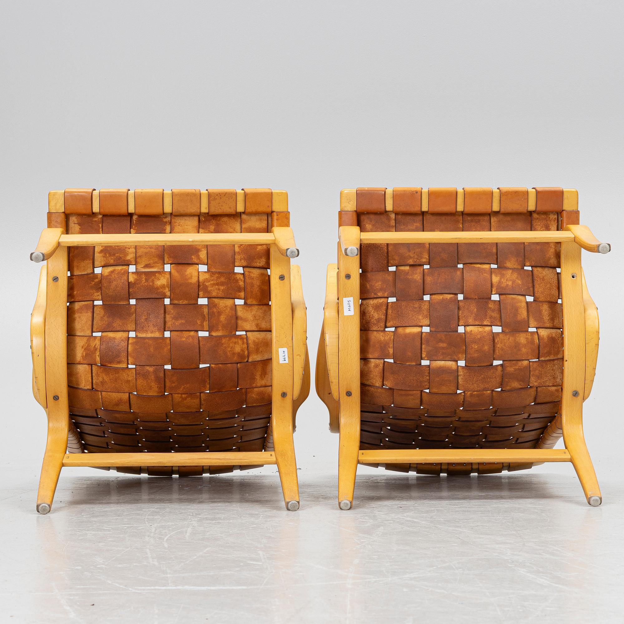 Bruno Mathsson, fåtöljer, ett par, "Eva", Firma Karl Mathsson, Värnamo.