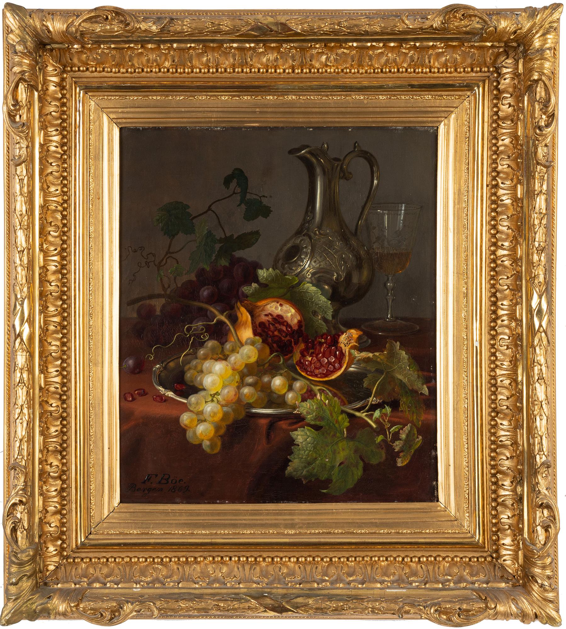 Frants Diderik Böe, oil on canvas, signed and dated Bergen 1869.