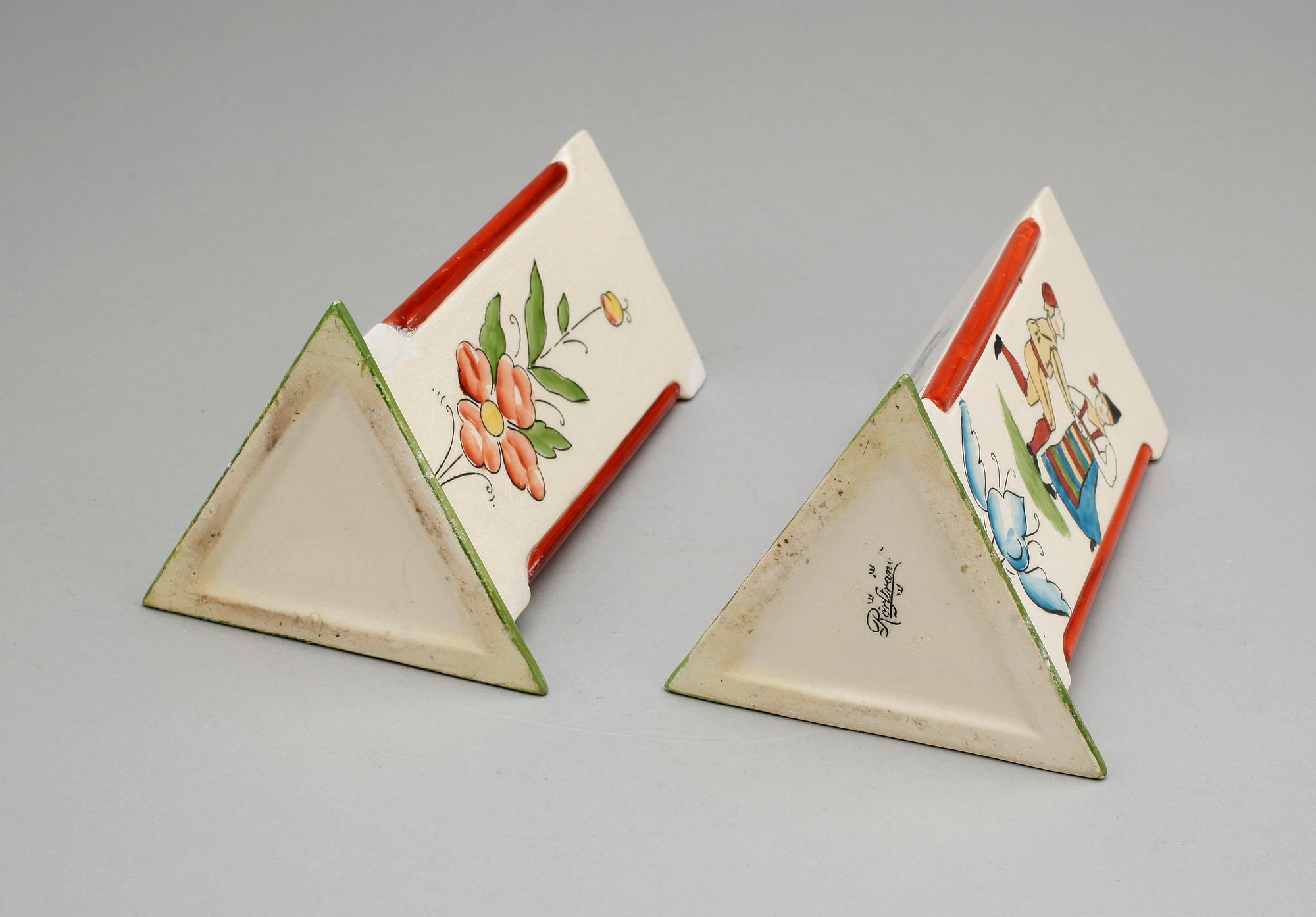 VASER, ett par, flintgods, "Daldansen", Rörstrand, 1900-talets början.