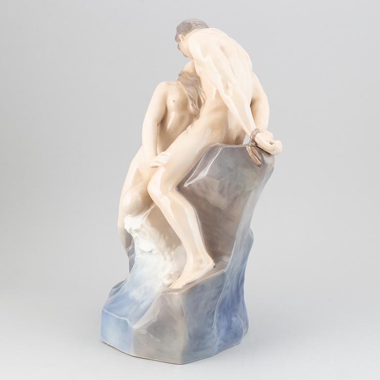 Theodor Lundberg, a 'Kiss' porcelain figurine, Royal Copenhagen.