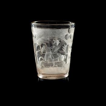 609. BÄGARE, glas. Tyskland, 1700-tal.