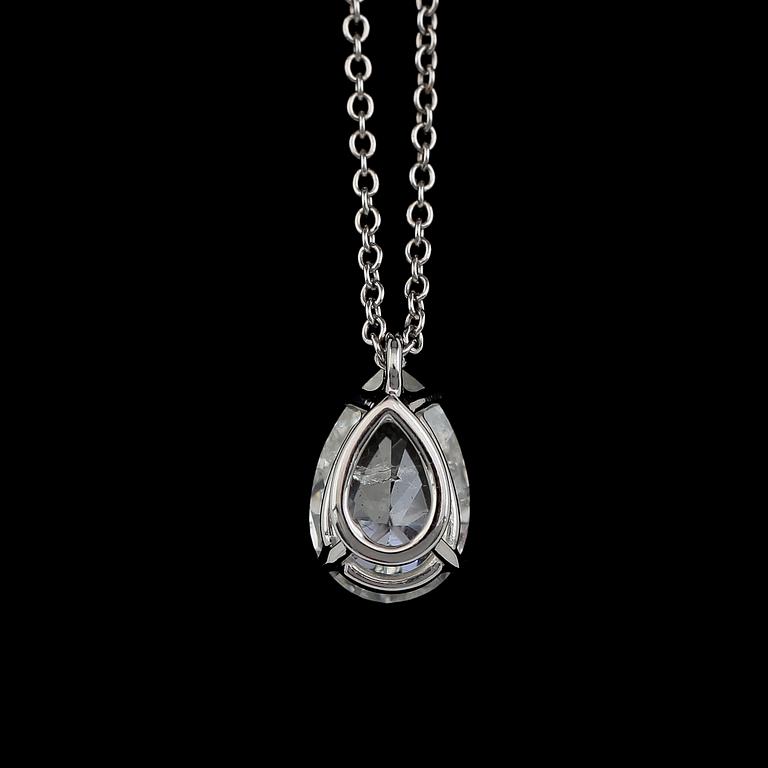 HÄNGE MED KEDJA, 18K vitguld, diamant ca 1.16 ct.