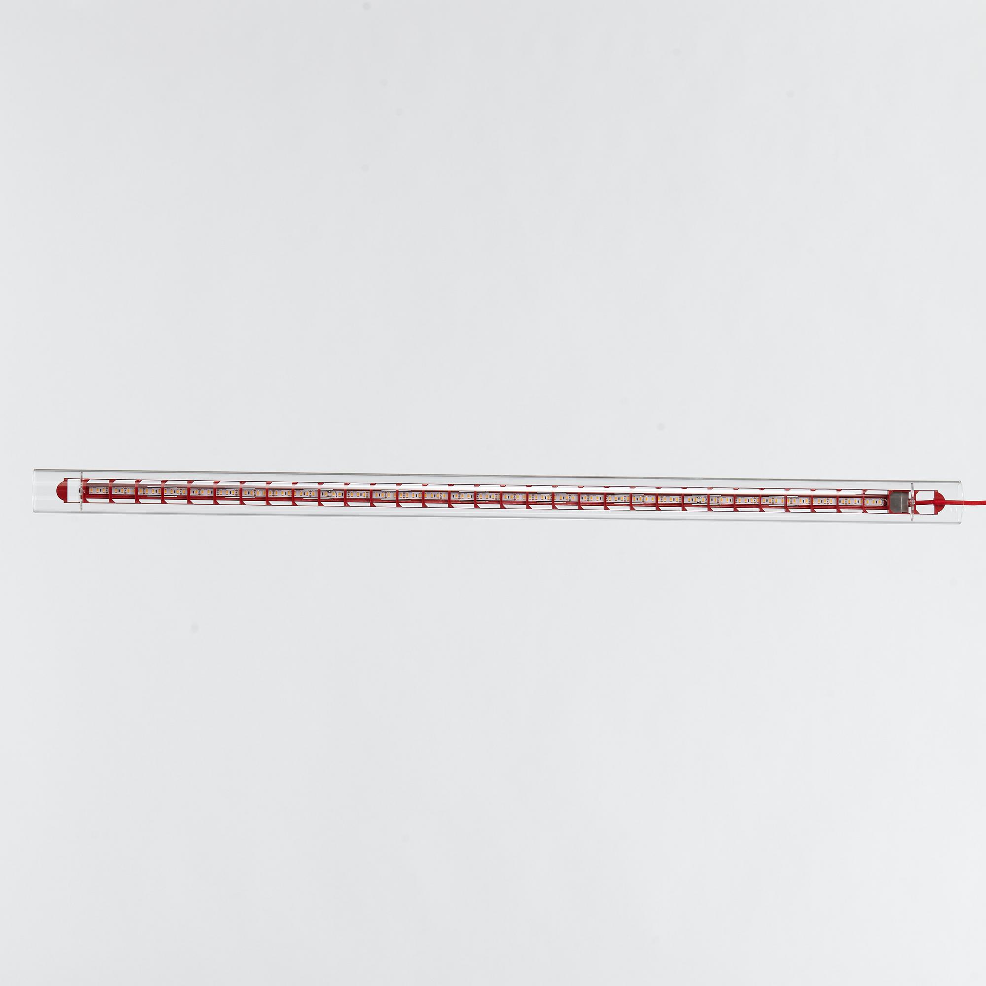 Sebastian Hepting, taklampa, "Tubular Red Diffusor Red Cable", Ingo Maurer, Tyskland.