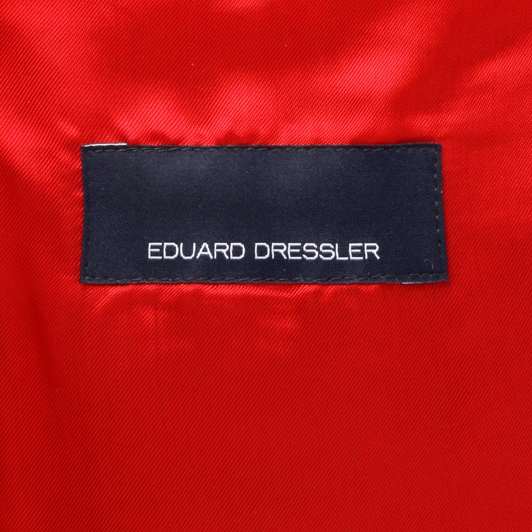 EDUARD DRESSLER, a brown wool and cashmere coat / covert coat, size 48.