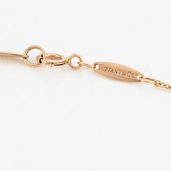 A Tiffany &Co necklace "Diamonds by the yard" design Elsa Peretti in 18K rose gold set with round brilliant-cut diamonds.