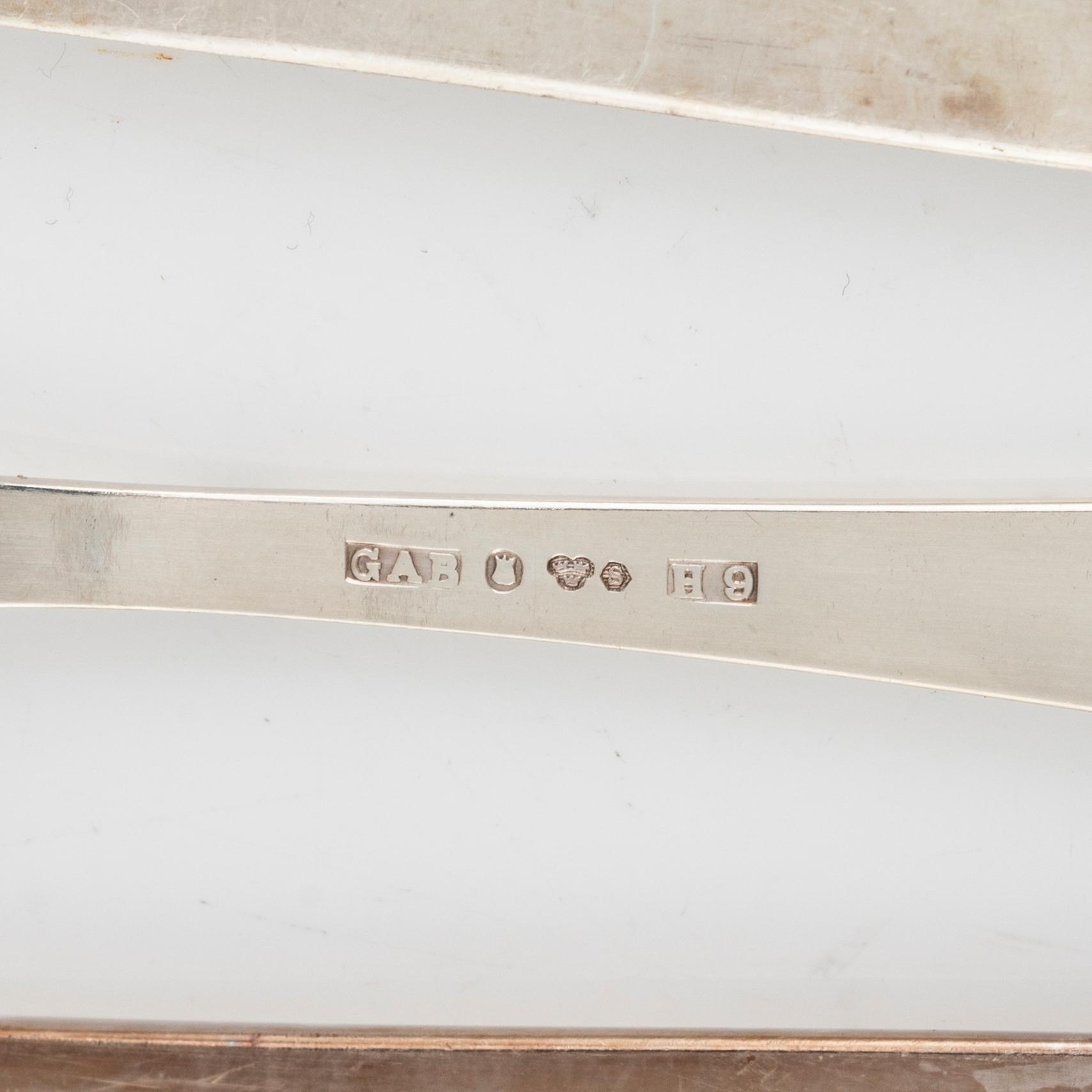Jacob Ängman, bestickuppsättning, 61 delar, silver, "Rosenholm", GAB, Stockholm, 1960-61.