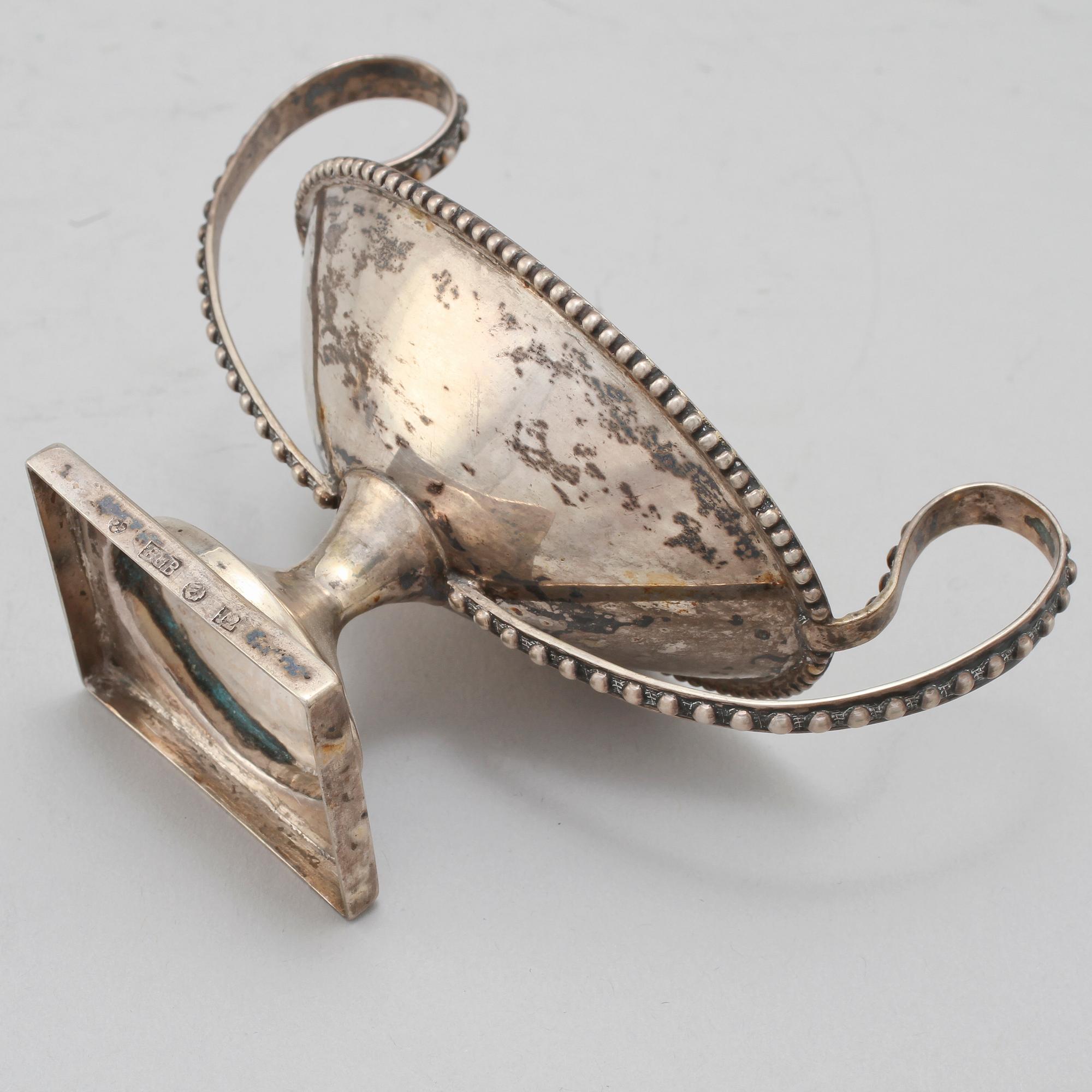 SALTKAR, ett par, silver, Petter Gillberg, Varberg, 1791. Vikt 150 g.