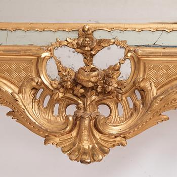 A Swedish Rococo mirror, second part of the 18th century.