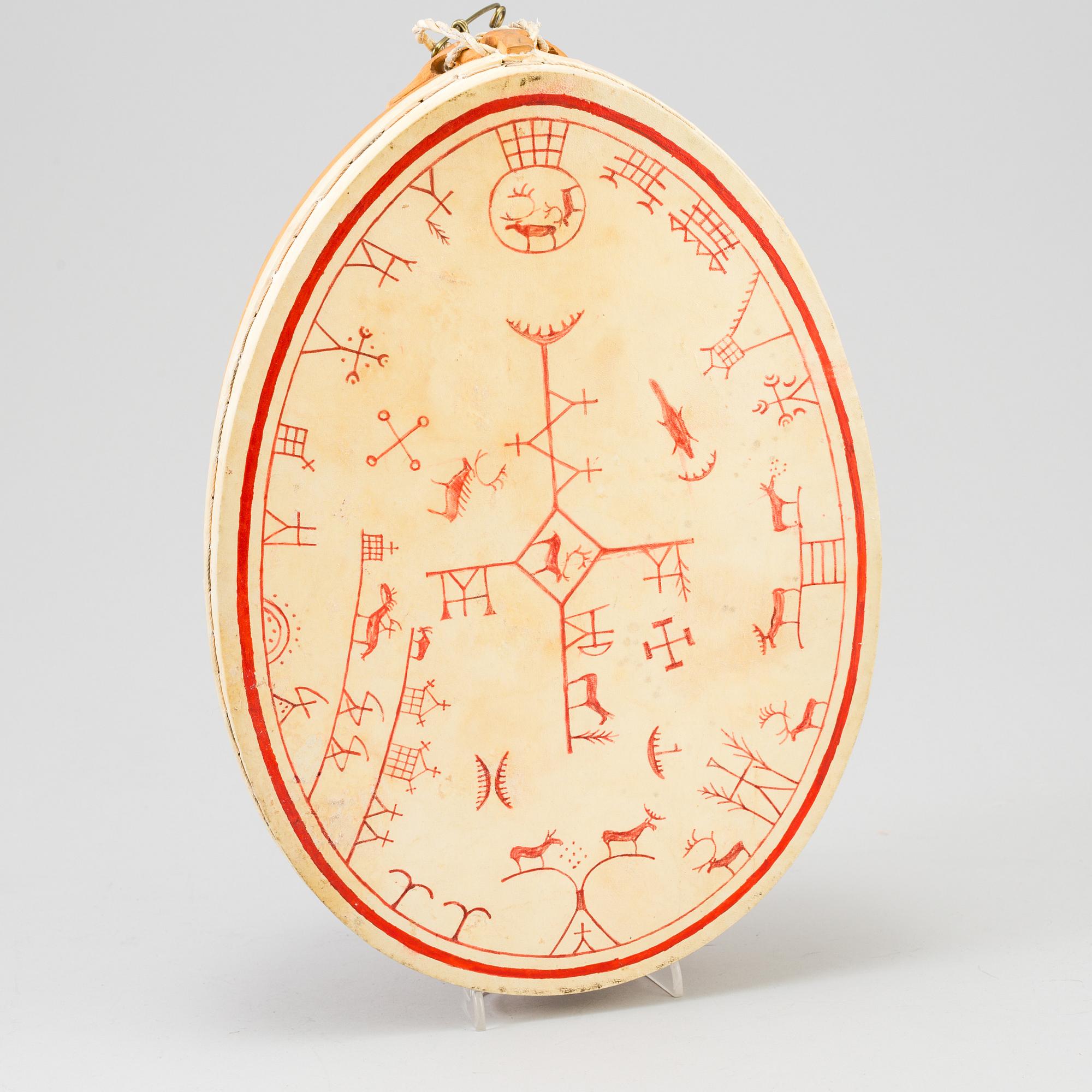 A traditional sami ceremonial drum, modern manufacture.