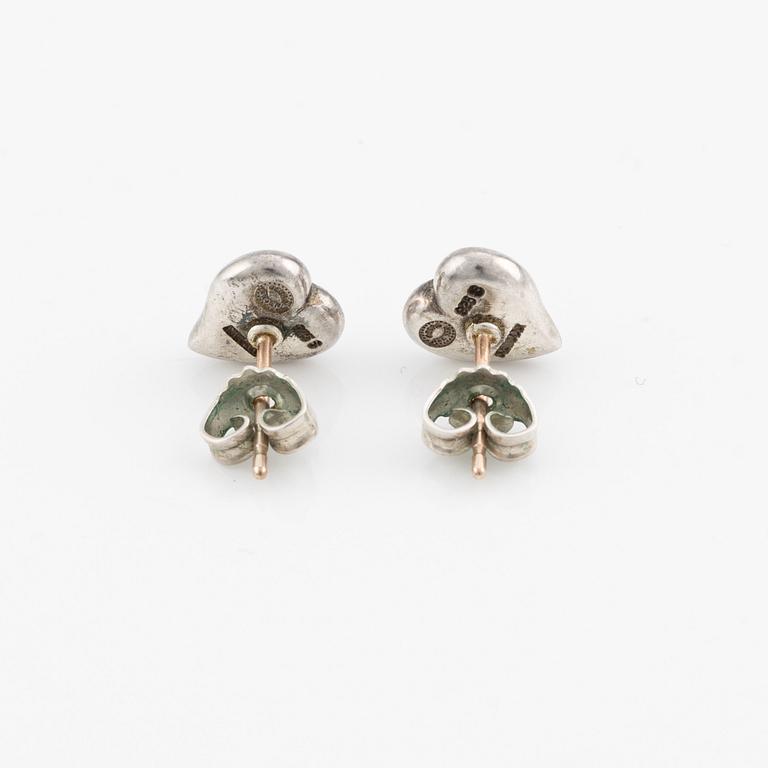 Georg Jensen, a necklace and a pair of earrings, sterling silver.
