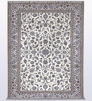 A carpet, Nain, part silk, 6 Laa, ca 301 x 203 cm.