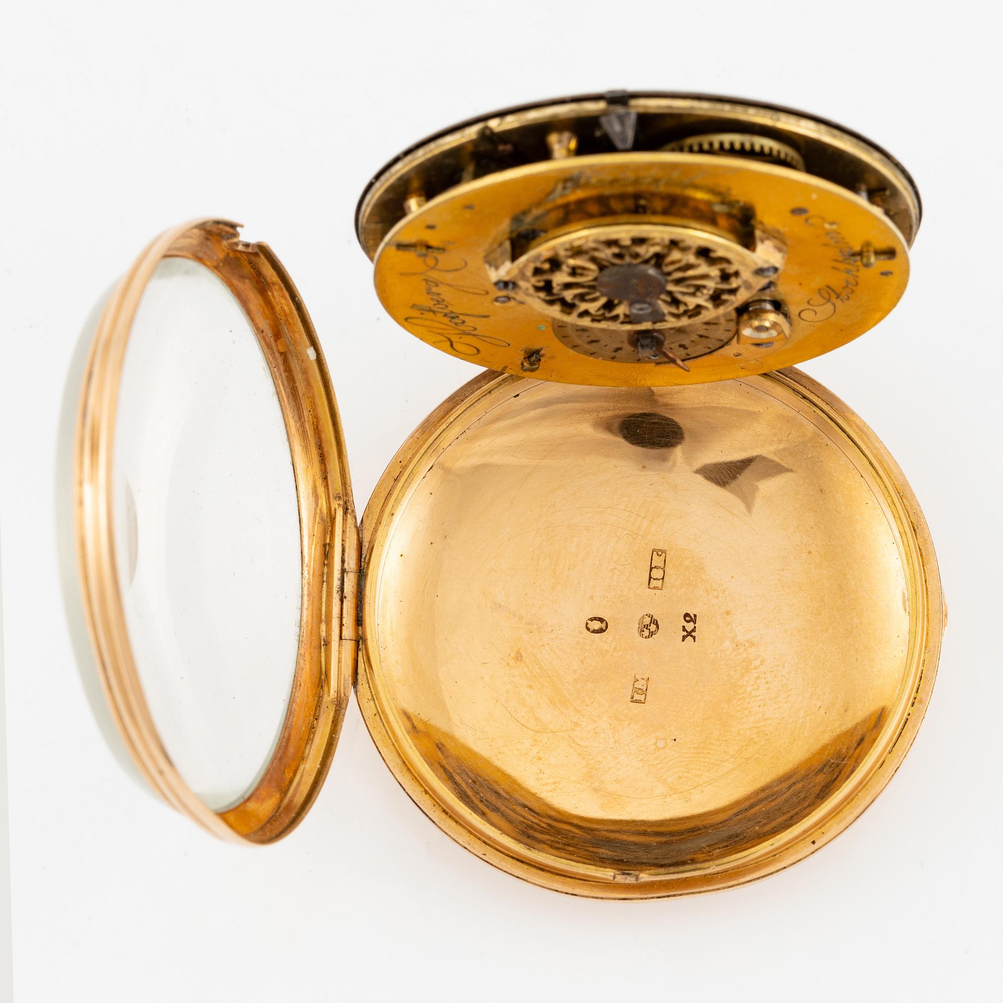 An 18k gold watch by Anders Hoberg (watchmaker in Stockholm 1797-1834).