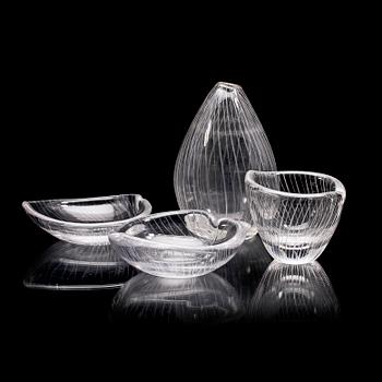 PARTI GLAS, 4 delar, Tapio Wirkkala, Iittala, sign.
