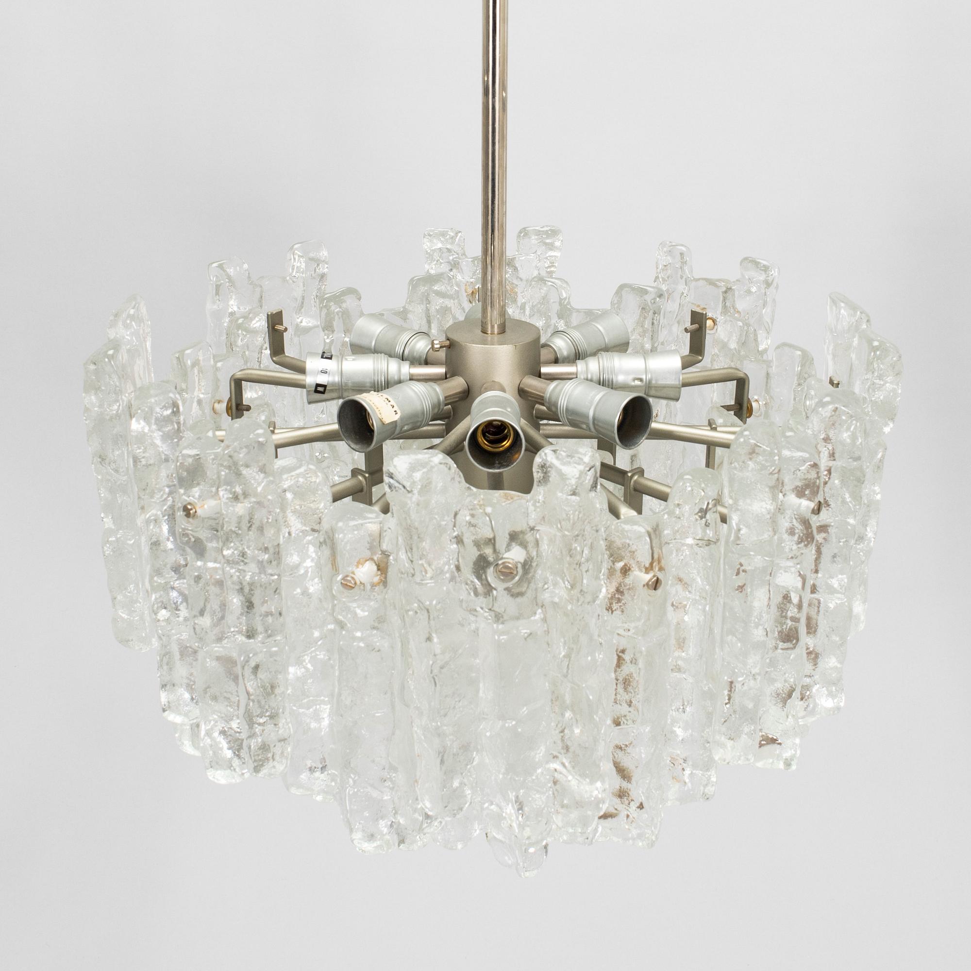 Taklampa, "Ice block chandelier", J.T Design, Kalmar, Österrike, 1960-tal.