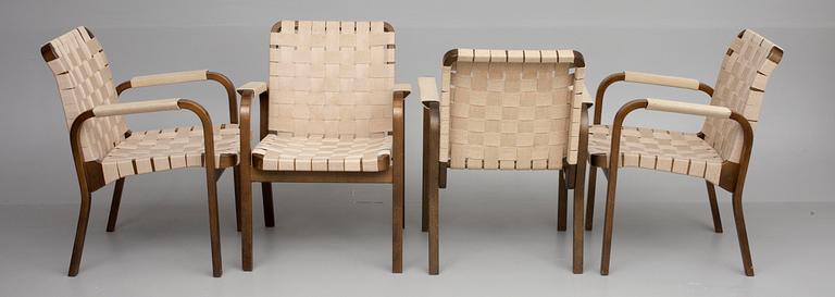 KARMSTOLAR, 4 st. Nr 45, Alvar Aalto, Artek, Finland.