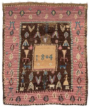 336. A bed cover 'doubble rya', Sweden/Finland, dated 1804.
