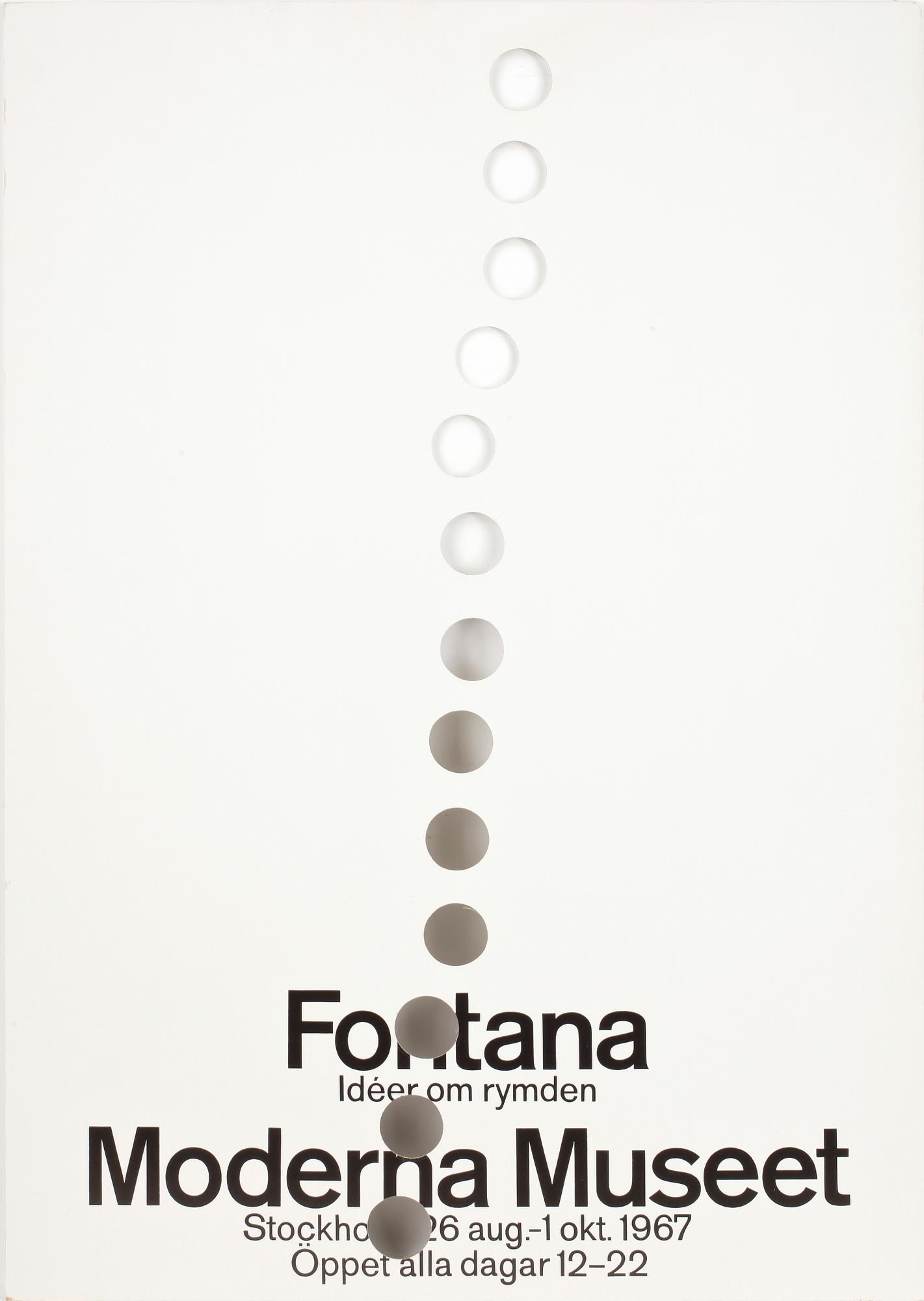 JOHN MELIN, utställningsaffisch, Moderna Museet för Lucio Fontana.
