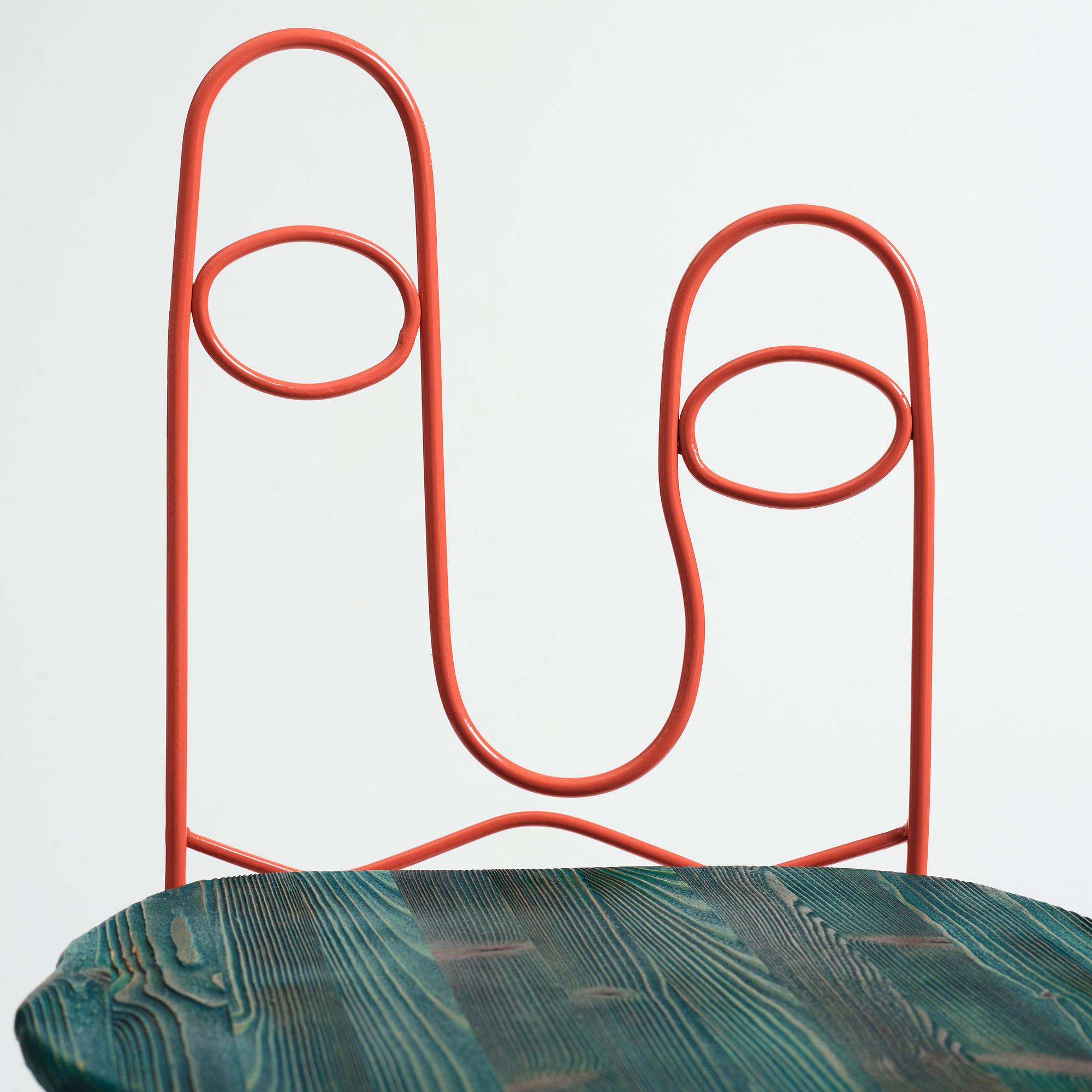 Fredrik Paulsen, Kristoffer Sundin and Simon Klenell, 4 chairs, made exclusively for the restaurant Omnipollo in Gothenburg Sweden, 2018.