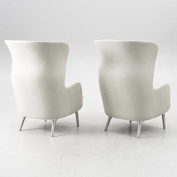 Jaime Hayon, a pair of 'Ro' lounge chairs with footstools, Fritz Hansen.
