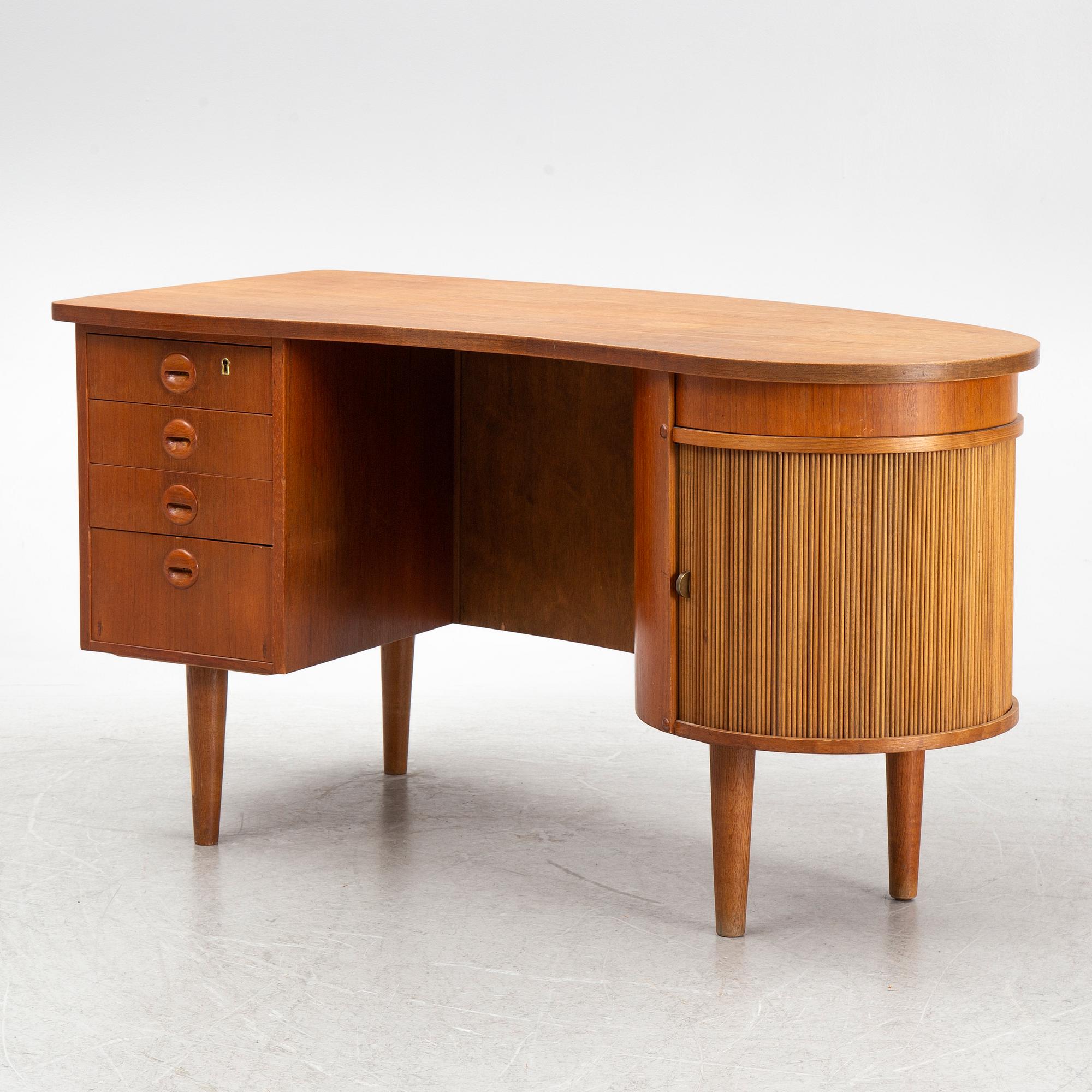 Kai Kristiansen, skrivbord, "Kidney 54",  Feldballes Møbelfabrik, Danmark, 1950/60-tal.