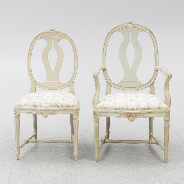 Twelve Gustavian style chairs, second half of the 20th Century.