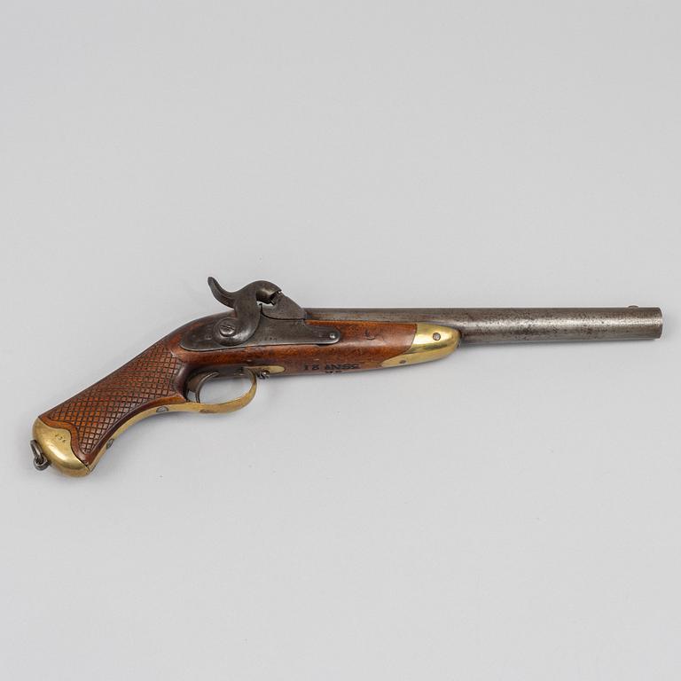 A Swedish smooth bored cavalry percussion pistol 1850 pattern.