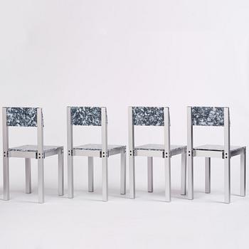 Fredrik Paulsen, unikt bord samt fyra stolar, "Chair One & Table One, The Peace Set", JOY, 2024.