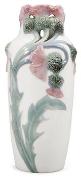 1110. A Mela Anderberg porcelain art nouveau vase by Rörstrand ca 1900.