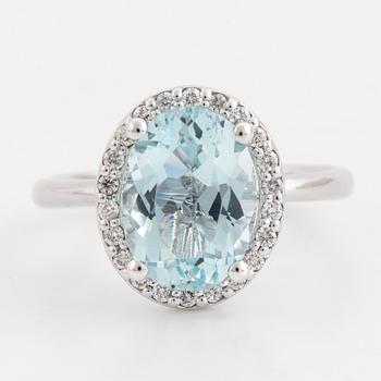 Aquamarine and diamond ring.
