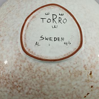 SKÅL, fajans, "Torro", Aune Laukkonen och Carl-Harry Stålhane, Rörstrand, 1900-talets mitt.
