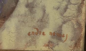 Endre Nemes, tempera on paper, signed.
