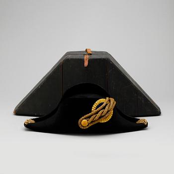 BICORNE MED FODRAL, Statens järnvägar, sent 1800-tal.