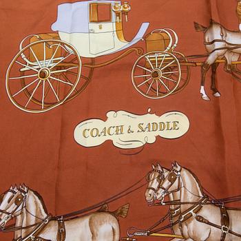 HERMÈS, scarf, 'Coach & Saddle'.