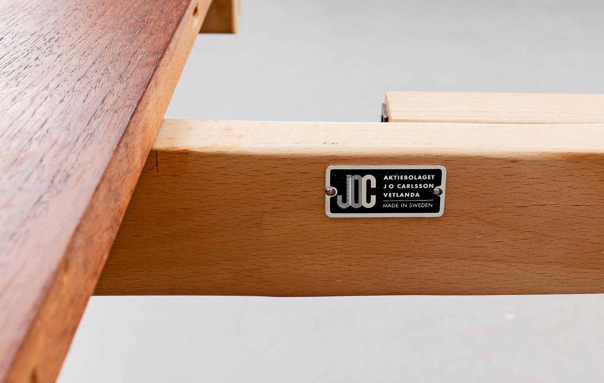 BORD samt STOLAR, 9 delar, Karl-Erik Ekselius, JOC Möbler, Vetlanda, 1900-talets mitt.